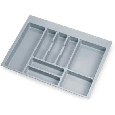 Emuca - Cubertero Optima Para Cajón Universal, Módulo 700mm, Plástico, Gris Emuca - Cubertero Optima Para Cajón Universal, Módulo 700mm, Plástico, Gris