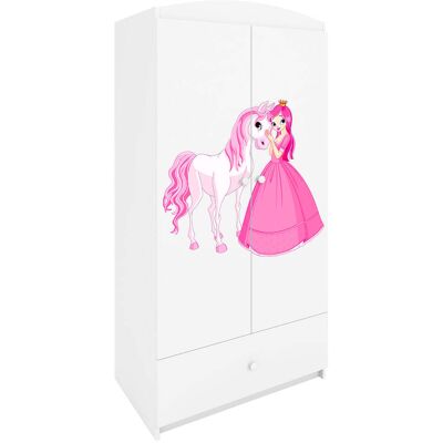 Armario Blanco Princesa y Caballo - Kocot Kids - Mueble infantil Armario Blanco Princesa y Caballo - Kocot Kids - Mueble infantil