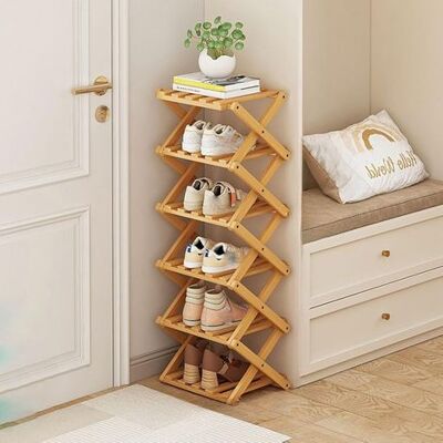 Generic Zapatero Plegable, Organizador Vertical De Zapatos De Bambú, Alto Para Espacios Pequeños, Para Recibidor, Dormitorio, Pasillo, Color Madera, 6 Niveles Generic Zapatero Plegable, Organizador Vertical De Zapatos De Bambú, Alto Para Espacios Pequeños, Para Recibidor, Dormitorio, Pasillo, Color Madera, 6 Niveles