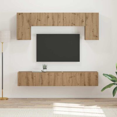 Conjunto De Mueble De Tv 5 Uds. Roble Ahumado Vidaxl Conjunto De Mueble De Tv 5 Uds. Roble Ahumado Vidaxl