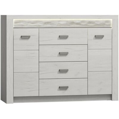 Mobilier1 - Cómoda Serfeno 104, Arte Blanco, Con Cajones Y Puertas, Número De Cajones: 0, 104x137x42cm Mobilier1 - Cómoda Serfeno 104, Arte Blanco, Con Cajones Y Puertas, Número De Cajones: 0, 104x137x42cm