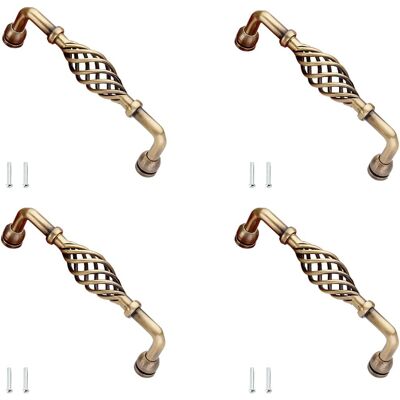 4 Tiradores De Armario Vintage De Metal Estilo Jaula De Pájaros, Pomo De Puerta Antiguo Con Tornillos Para Cajón, Armario De Cocina Y Armario - Ymyny 4 Tiradores De Armario Vintage De Metal Estilo Jaula De Pájaros, Pomo De Puerta Antiguo Con Tornillos Para Cajón, Armario De Cocina Y Armario - Ymyny