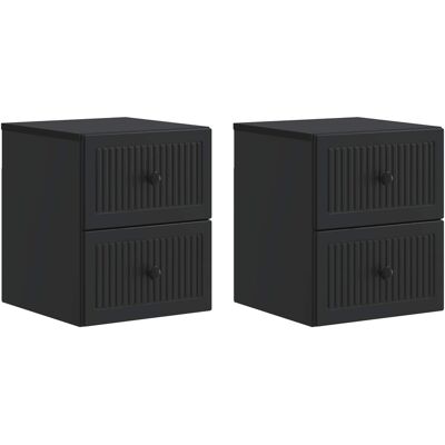 Mesita De Noche De Pared 2 Uds. Negro 33 X 34,5 X 40 Cm Vidaxl Mesita De Noche De Pared 2 Uds. Negro 33 X 34,5 X 40 Cm Vidaxl