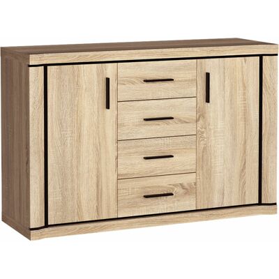 Mobilier1 - Cómoda Lorelie 104, Roble Sonoma, Con Cajones Y Puertas, Número De Cajones: 0, 91x137x44cm Mobilier1 - Cómoda Lorelie 104, Roble Sonoma, Con Cajones Y Puertas, Número De Cajones: 0, 91x137x44cm