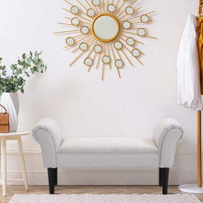 TORMATOR Banco Zapatero Banqueta Con Brazos Tapizada Tipo Banco De Madera Para Dormitorio Salón Recibidor 102x36x51cm Carga 130kg TORMATOR Banco Zapatero Banqueta Con Brazos Tapizada Tipo Banco De Madera Para Dormitorio Salón Recibidor 102x36x51cm Carga 130kg