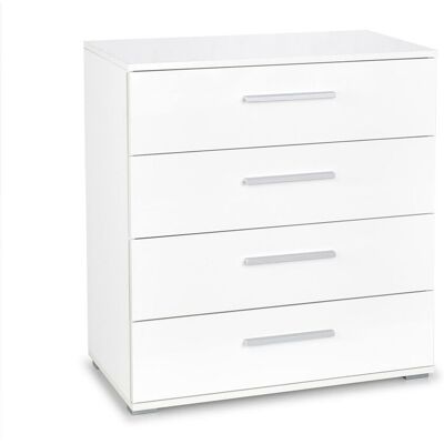 Arredamento1 - Cómoda Cirveso 102, Blanco + Blanco Brillante, Con Cajones, Número De Cajones: 0, 82x77x40cm Arredamento1 - Cómoda Cirveso 102, Blanco + Blanco Brillante, Con Cajones, Número De Cajones: 0, 82x77x40cm