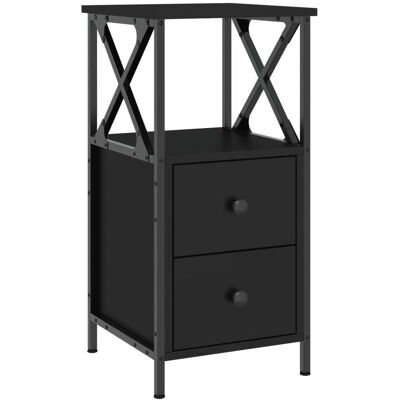 Vidaxl - Mesita De Noche Madera Contrachapada Negra 34x35,5x70 Cm Vidaxl - Mesita De Noche Madera Contrachapada Negra 34x35,5x70 Cm