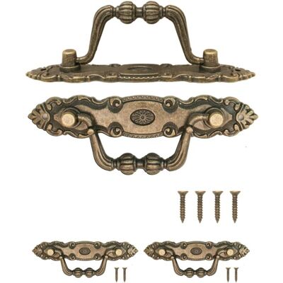 Ineasicer 2 Tiradores Antiguos Plegables Para Muebles, Tiradores De Cajones, Tiradores De Cocina, Tiradores De Hierro, Arcones, Armarios, Aparadores, Diseño Vintage, Bronce Antiguo, 10,5 X 2 Cm Ineasicer 2 Tiradores Antiguos Plegables Para Muebles, Tiradores De Cajones, Tiradores De Cocina, Tiradores De Hierro, Arcones, Armarios, Aparadores, Diseño Vintage, Bronce Antiguo, 10,5 X 2 Cm