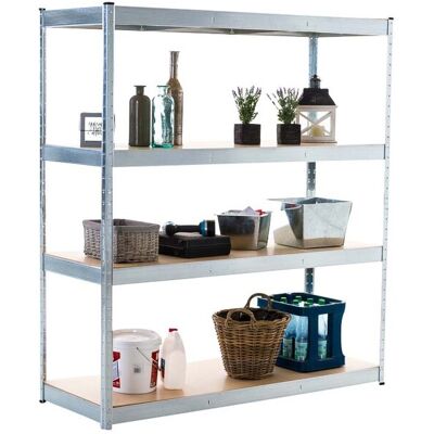 DÉCOSHOP26 Estantería Metálica Galvanizada De Alta Resistencia 4 Niveles Gris 160x60x180 Cm Eta10075 DÉCOSHOP26 Estantería Metálica Galvanizada De Alta Resistencia 4 Niveles Gris 160x60x180 Cm Eta10075