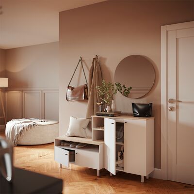 Armario Elano, Blanco/roble, 140 X 80 Cm, Vicco Armario Elano, Blanco/roble, 140 X 80 Cm, Vicco
