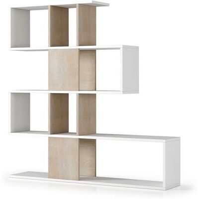 Kiamami Valentina - Estantería Divisoria Moderna En Blanco Y Roble Kiamami Valentina - Estantería Divisoria Moderna En Blanco Y Roble