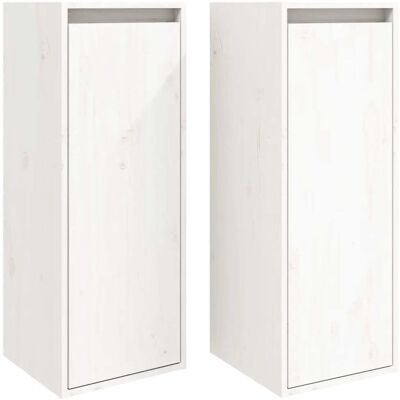 HELLOSHOP26 Conjunto De 2 Prácticos Armarios De Pared Decorativos De 30 X 30 X 80 Cm En Madera Maciza De Pino Blanco 020048097 HELLOSHOP26 Conjunto De 2 Prácticos Armarios De Pared Decorativos De 30 X 30 X 80 Cm En Madera Maciza De Pino Blanco 020048097