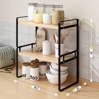 QIYAO Organizador De Escritorio De 1 O 2 Niveles, Estante De Madera, Cómoda, Almacenamiento De Oficina, Organizador De Exhibición Pequeño, 30,7 X 20 X 36 Cm QIYAO Organizador De Escritorio De 1 O 2 Niveles, Estante De Madera, Cómoda, Almacenamiento De Oficina, Organizador De Exhibición Pequeño, 30,7 X 20 X 36 Cm