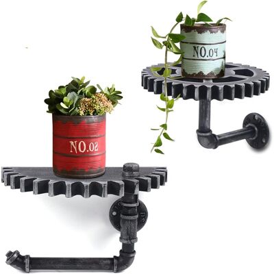 GOJOY 2 Estantes Flotantes De Hierro Industrial Retro Con Diseño De Tubería De Agua, Estante De Pared Industrial Vintage, Estante Flotante De Tubería De Agua De Estilo Industrial Para GOJOY 2 Estantes Flotantes De Hierro Industrial Retro Con Diseño De Tubería De Agua, Estante De Pared Industrial Vintage, Estante Flotante De Tubería De Agua De Estilo Industrial Para