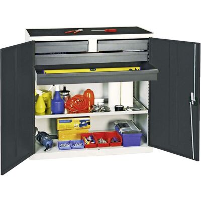 Stumpf Gabinete De Herramientas Y Materiales Serie 3000 Gris Claro / Gris Antracita + 2 Cajones 100 Mm + 2 Cajones 100 Mm Continuos + 1 Estante Extraíble - 3007471 Stumpf Gabinete De Herramientas Y Materiales Serie 3000 Gris Claro / Gris Antracita + 2 Cajones 100 Mm + 2 Cajones 100 Mm Continuos + 1 Estante Extraíble - 3007471