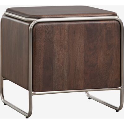 Pack De 2 Mesitas De Noche 45x45 Cm En Madera De Acacia Y Acero Inoxidable Altrex Sklum Pack De 2 Mesitas De Noche 45x45 Cm En Madera De Acacia Y Acero Inoxidable Altrex Sklum