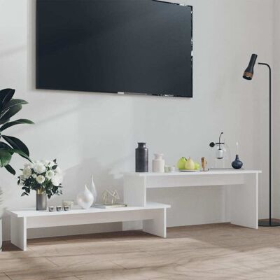 vidaXL Blanco 180x30x43 cm Estantería de TV Industrial - Estante Ajustable vidaXL Blanco 180x30x43 cm Estantería de TV Industrial - Estante Ajustable