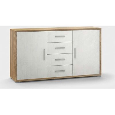 SARMOG Aparador De Salón Con 2 Puertas Y 4 Cajones Double - Blanco SARMOG Aparador De Salón Con 2 Puertas Y 4 Cajones Double - Blanco