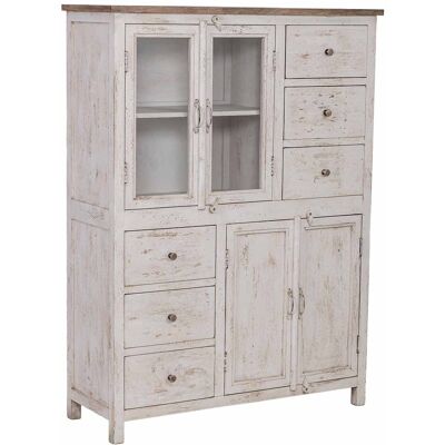WANDERLUST DECO Vitrina De Madera Artesanal Blanca 111x40x150h Cm WANDERLUST DECO Vitrina De Madera Artesanal Blanca 111x40x150h Cm