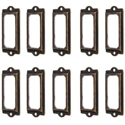 DPZO 50 Portatarjetas Vintage De Metal Color Bronce, 60 X 17 Mm, Ideales Para Estanterías, Cajones Y Armarios. DPZO 50 Portatarjetas Vintage De Metal Color Bronce, 60 X 17 Mm, Ideales Para Estanterías, Cajones Y Armarios.