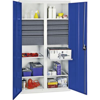 Stumpf Gabinete De Herramientas Y Materiales Serie 3000 Gris Claro / Azul Genciana + 6 Cajones 100 Mm + 2 Cajones 200 Mm + Divisor Central + 6 Estantes Extraíbles - 3004 Stumpf Gabinete De Herramientas Y Materiales Serie 3000 Gris Claro / Azul Genciana + 6 Cajones 100 Mm + 2 Cajones 200 Mm + Divisor Central + 6 Estantes Extraíbles - 3004