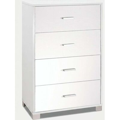 SARMOG Cómoda De Dormitorio Ahorraespacio De 4 Cajones Quadrante - Blanco SARMOG Cómoda De Dormitorio Ahorraespacio De 4 Cajones Quadrante - Blanco
