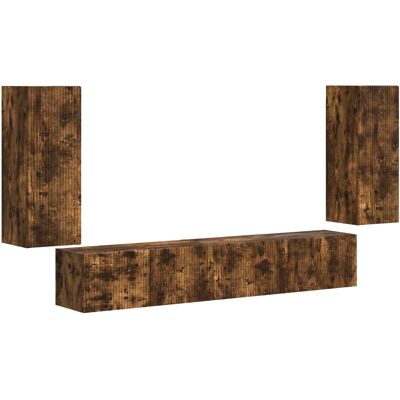 Conjunto De Mueble De Tv 4 Uds. Roble Ahumado Vidaxl Conjunto De Mueble De Tv 4 Uds. Roble Ahumado Vidaxl