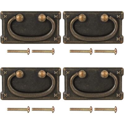 OEM 4 Tiradores Vintage Para Cajones, Tiradores De Bronce Antiguo Para Muebles, Ideales Para Puertas De Armarios, Cajones Y Gabinetes Decorativos - 95x51 Mm OEM 4 Tiradores Vintage Para Cajones, Tiradores De Bronce Antiguo Para Muebles, Ideales Para Puertas De Armarios, Cajones Y Gabinetes Decorativos - 95x51 Mm