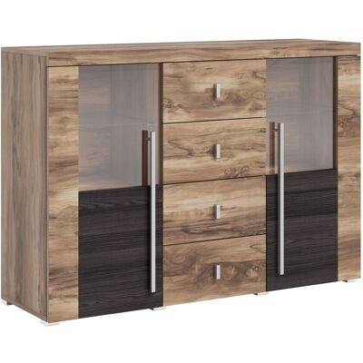 Arredamento1 - Cómoda Sorciro 109, Nuez + Roble Oscuro, Con Cajones Y Puertas, Número De Cajones: 0, 92x132x39cm Arredamento1 - Cómoda Sorciro 109, Nuez + Roble Oscuro, Con Cajones Y Puertas, Número De Cajones: 0, 92x132x39cm