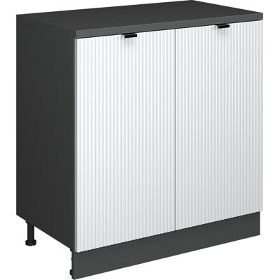 Armario De Ampliación Rion, Ondulación Blanca/antracita, 80 X 46 Cm Sin Inclinación Con 2 Puertas, Vicco Armario De Ampliación Rion, Ondulación Blanca/antracita, 80 X 46 Cm Sin Inclinación Con 2 Puertas, Vicco