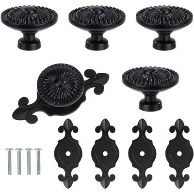JUSCH Perillas Para Cajones, 5 Piezas, Perillas Redondas Para Muebles, Perillas Para Puertas Y Gabinetes (negras) JUSCH Perillas Para Cajones, 5 Piezas, Perillas Redondas Para Muebles, Perillas Para Puertas Y Gabinetes (negras)
