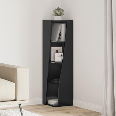 Vidaxl Armario De Esquina 27,5x27x102cm Madera De Ingeniería Negro Vidaxl Armario De Esquina 27,5x27x102cm Madera De Ingeniería Negro