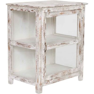 WANDERLUST DECO Vitrina De Madera Blanca Acabado Artesanal 67x46x80cm WANDERLUST DECO Vitrina De Madera Blanca Acabado Artesanal 67x46x80cm