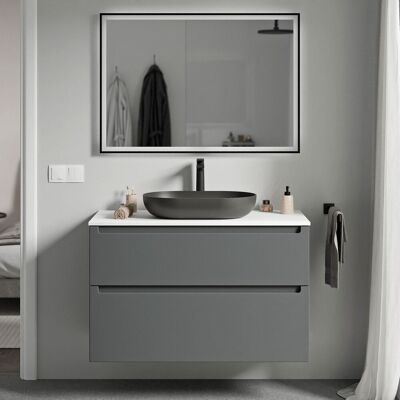 Mueble Bajo Lavabo Vireo 80cm Para Lavabo Sobre Encimera - Color A Elegir:matt Anthracite, Weiíÿ Matt - Bernstein Mueble Bajo Lavabo Vireo 80cm Para Lavabo Sobre Encimera - Color A Elegir:matt Anthracite, Weiíÿ Matt - Bernstein