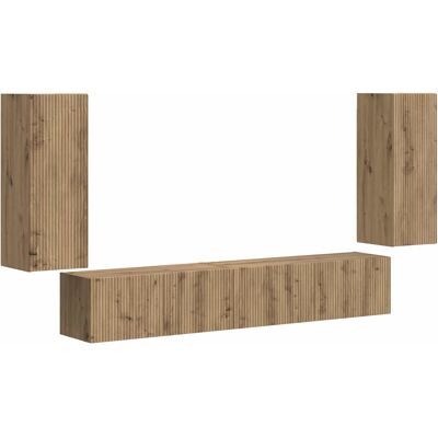 Conjunto De Mueble De Tv 4 Uds. Roble Artisan Vidaxl Conjunto De Mueble De Tv 4 Uds. Roble Artisan Vidaxl