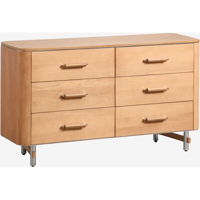 Cómoda De 6 Cajones 140x45 Cm En Madera De Mango Y Acero Osaka Sklum Cómoda De 6 Cajones 140x45 Cm En Madera De Mango Y Acero Osaka Sklum