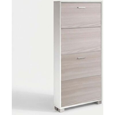 SARMOG Zapatero Ahorraespacio De 4 Puertas Abatibles Quadrante - Blanco - Olmo SARMOG Zapatero Ahorraespacio De 4 Puertas Abatibles Quadrante - Blanco - Olmo