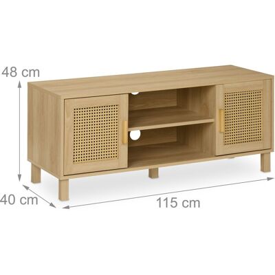 HELLOSHOP26 Mueble Tv Aparador Decorativo Boho 120 X 40 X 45 Cm Con Estantes Abiertos De Madera Clara 130016431 HELLOSHOP26 Mueble Tv Aparador Decorativo Boho 120 X 40 X 45 Cm Con Estantes Abiertos De Madera Clara 130016431