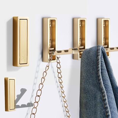 FORIOUS Ganchos De Pared Plegables, Ideales Para Baños, Vestidores, Recibidores, Zonas De Piscina Y Cocinas. (dorado, Juego De 4) FORIOUS Ganchos De Pared Plegables, Ideales Para Baños, Vestidores, Recibidores, Zonas De Piscina Y Cocinas. (dorado, Juego De 4)