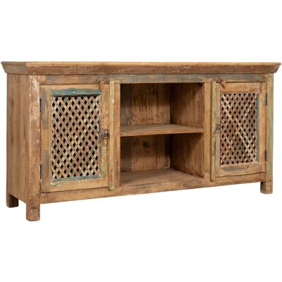 BISCOTTINI Mueble De Tv De Madera Maciza Reciclada Con Acabado Envejecido BISCOTTINI Mueble De Tv De Madera Maciza Reciclada Con Acabado Envejecido