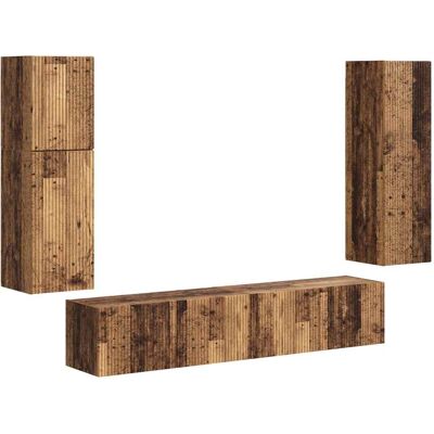 Conjunto De Mueble De Tv 4 Uds. Madera Vieja Vidaxl Conjunto De Mueble De Tv 4 Uds. Madera Vieja Vidaxl