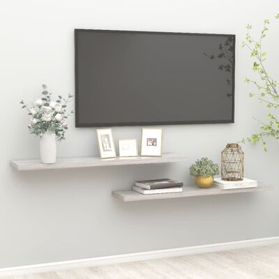 Vidaxl - Estante Flotante Pared 2 Uds Mdf Gris Hormigón 120x23,5x3,8 Cm Vidaxl - Estante Flotante Pared 2 Uds Mdf Gris Hormigón 120x23,5x3,8 Cm