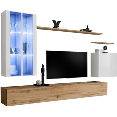 Meublorama SWITCH XII - Roble Wotan - Blanco brillo - furniture set Meublorama SWITCH XII - Roble Wotan - Blanco brillo - furniture set