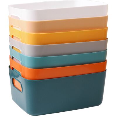 OEM Juego De 7 Cajas De Almacenamiento De Plástico, Colores Surtidos, Cestas De Almacenamiento Con Asas Para Cocina, Armario, Oficina, Escuela Y Hogar. OEM Juego De 7 Cajas De Almacenamiento De Plástico, Colores Surtidos, Cestas De Almacenamiento Con Asas Para Cocina, Armario, Oficina, Escuela Y Hogar.
