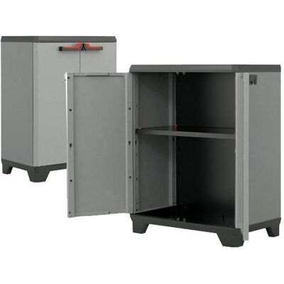 Armario Bajo De Resina Con Cerradura 1 Estante Y 2 Puertas Basic Keter Armario Bajo De Resina Con Cerradura 1 Estante Y 2 Puertas Basic Keter