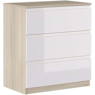 Caesaroo Modelo 87cm Blanco Brillante Roble Cajonera Caesaroo Modelo 87cm Blanco Brillante Roble Cajonera
