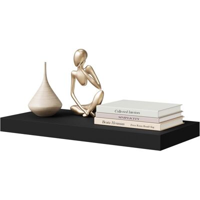 WOLTU - Estantería de Pared 50cm - Negro - Estantería Rectangular para Decoración y Almacenamiento WOLTU - Estantería de Pared 50cm - Negro - Estantería Rectangular para Decoración y Almacenamiento