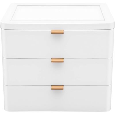 CSPARKV Caja Organizadora De Escritorio Con 3 Cajones - Organizador De Maquillaje - Caja De Almacenamiento Para Oficina, Dormitorio O Estudio. CSPARKV Caja Organizadora De Escritorio Con 3 Cajones - Organizador De Maquillaje - Caja De Almacenamiento Para Oficina, Dormitorio O Estudio.