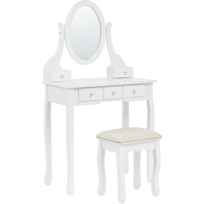 Beliani - Tocador De Mdf Blanco Madera Maciza 140 X 80 Cm 5 Cajones 1 Asiento Mueble Glamour Sala De Estar Dormitorio Galaxie Beliani - Tocador De Mdf Blanco Madera Maciza 140 X 80 Cm 5 Cajones 1 Asiento Mueble Glamour Sala De Estar Dormitorio Galaxie