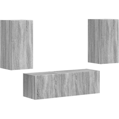 Conjunto De Mueble Para Tv De Pared 4 Uds. Gris Sonoma Vidaxl Conjunto De Mueble Para Tv De Pared 4 Uds. Gris Sonoma Vidaxl
